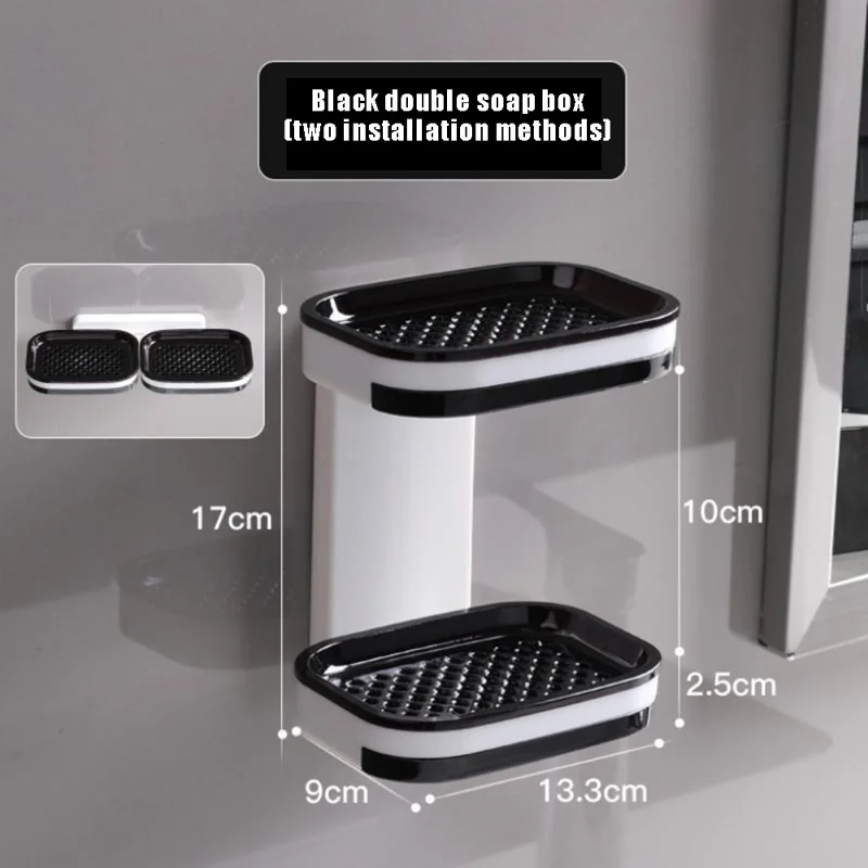 Jabonera Doble de Plástico ABS – Solución Práctica y Elegante sin Taladros