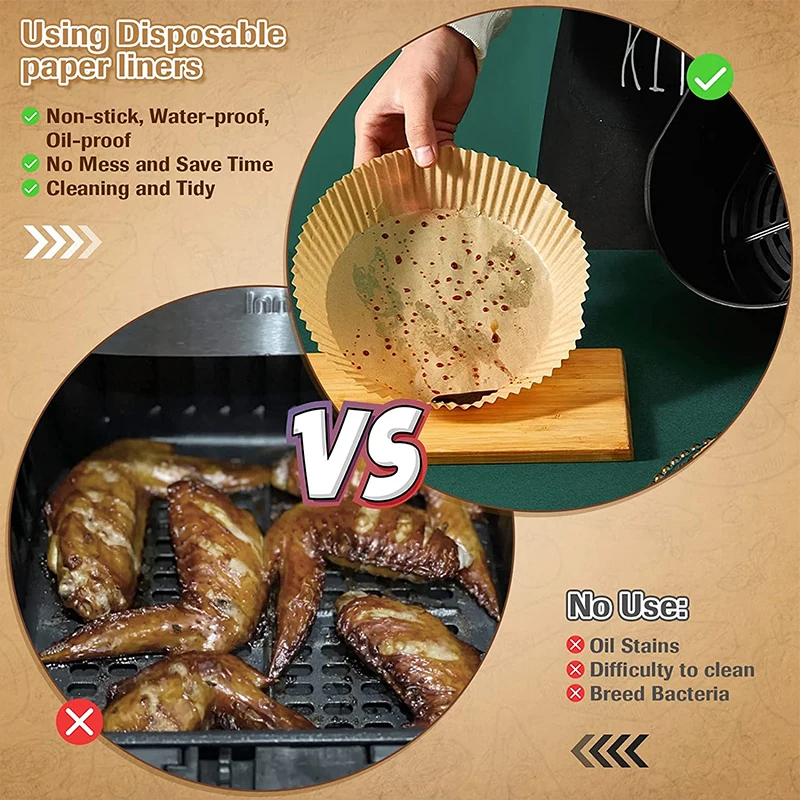 Papel para Air Fryer (Paquete ultra resistente y limpio de 50 unidades) - Image 3