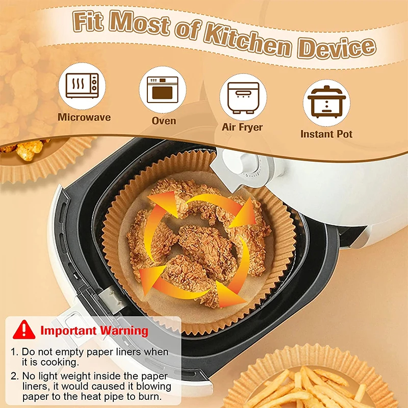 Papel para Air Fryer (Paquete ultra resistente y limpio de 50 unidades) - Image 4