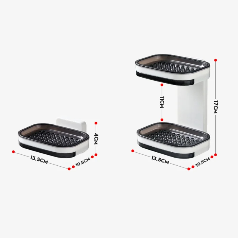 Jabonera Doble de Plástico ABS – Solución Práctica y Elegante sin Taladros - Image 2