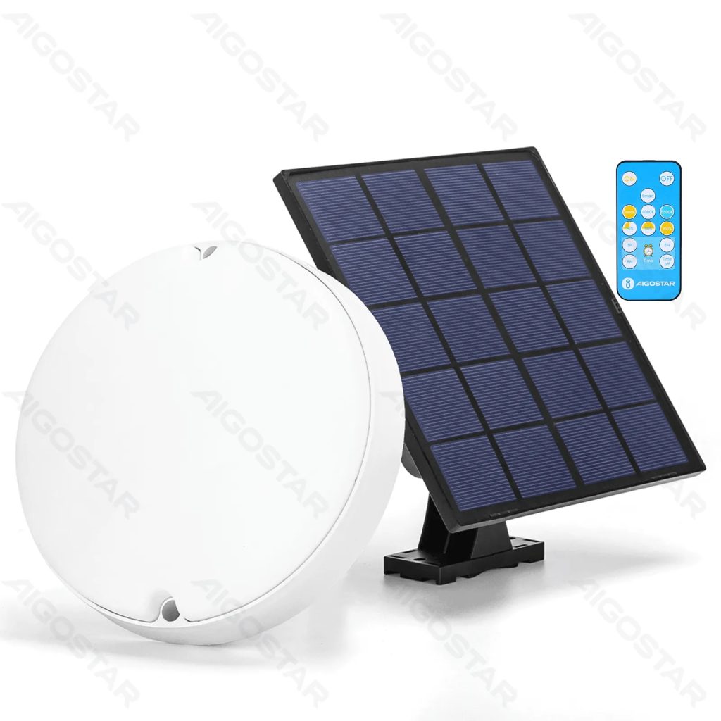 Lámpara Solar LED de Techo 50W Resistente a la Humedad, Eficiente y Versátil para Exteriores
