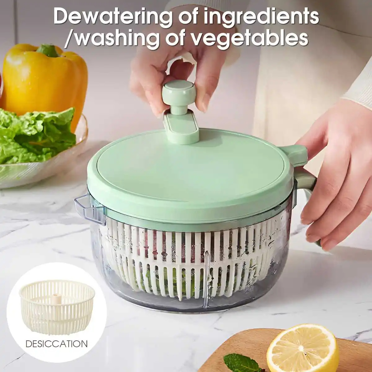 🥗 Centrifugadora, Batidora, Mezcladora y Picadora Manual – 1500 ml