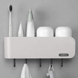 Soporte de Pared Multifuncional  ¡Organización inteligente para vasos, cepillos y más!