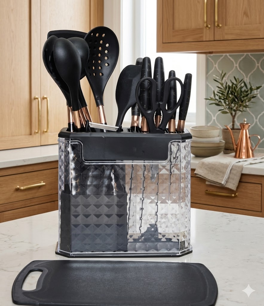 Set de Utensilios de 17 piezas con hermoso contenedor