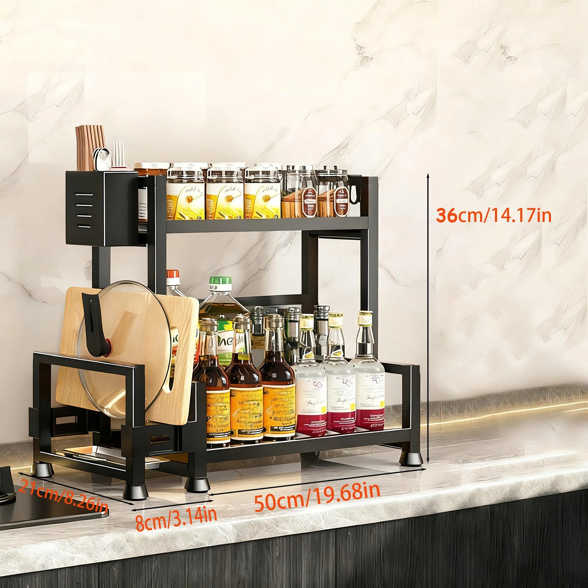 Estante Organizador de Cocina – Acero Inoxidable anodizado