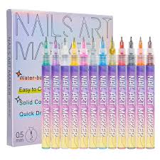 Kit de 12 Plumones para Nail Art (Base Agua) - Marcadores para Uñas - Image 3