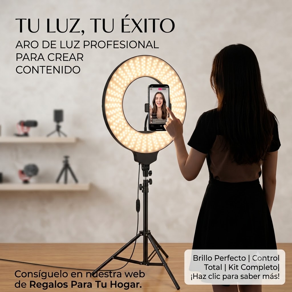 Aro de Luz LED FW-321 14" con Trípode y Soporte para Celular