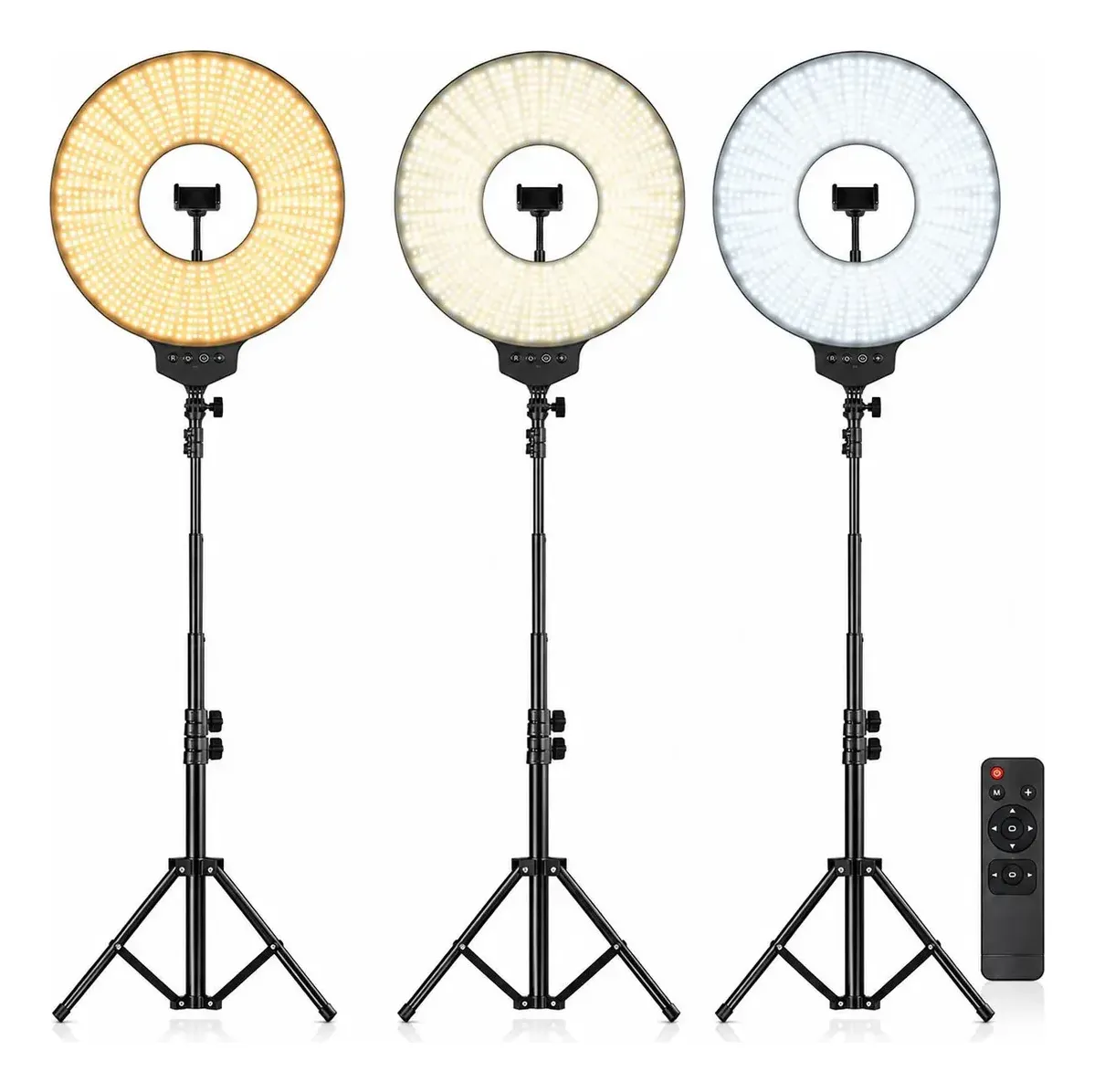 Aro de Luz LED FW-321 14" con Trípode y Soporte para Celular - Image 6