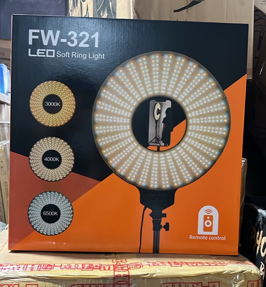 Aro de Luz LED FW-321 14" con Trípode y Soporte para Celular - Image 9