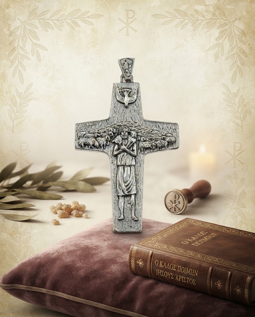 La Cruz del Buen Pastor (Enchape de Platino) - Image 3