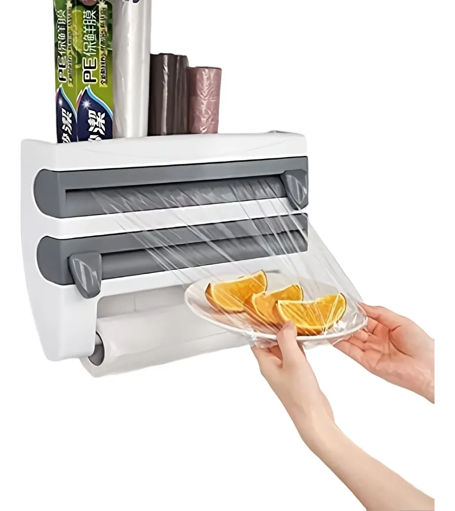 Organizador Multifuncional de Cocina 3 en 1 con Cortador de Film y Papel Aluminio - Image 3