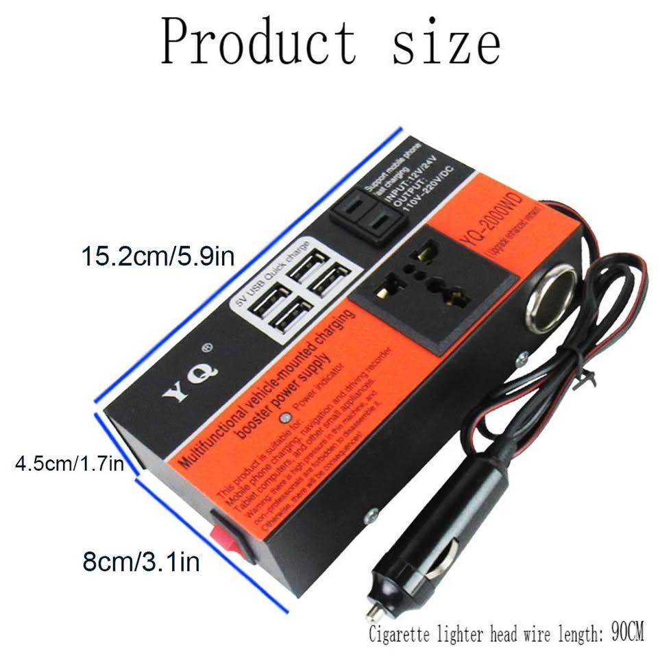 Convertidor de corriente de 12 V a 220V, 1500W - Image 10