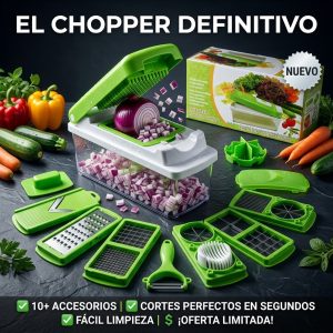 Cortador Picador De Verduras Multifuncional 10+ Accesorios